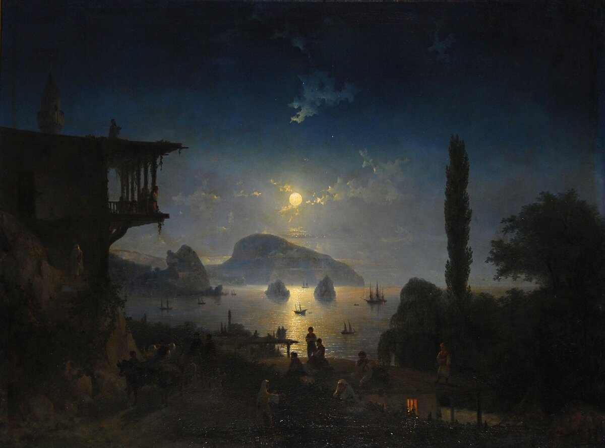 "Лунная ночь в Крыму. Гурзуф", И.К. Айвазовский, 1839. Сумской художественный музей.