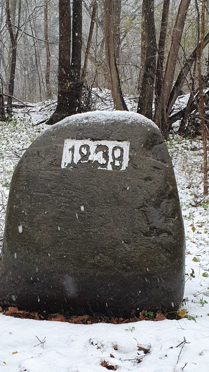 На камне вырезан 1239 год. Год основание замка Бальга.