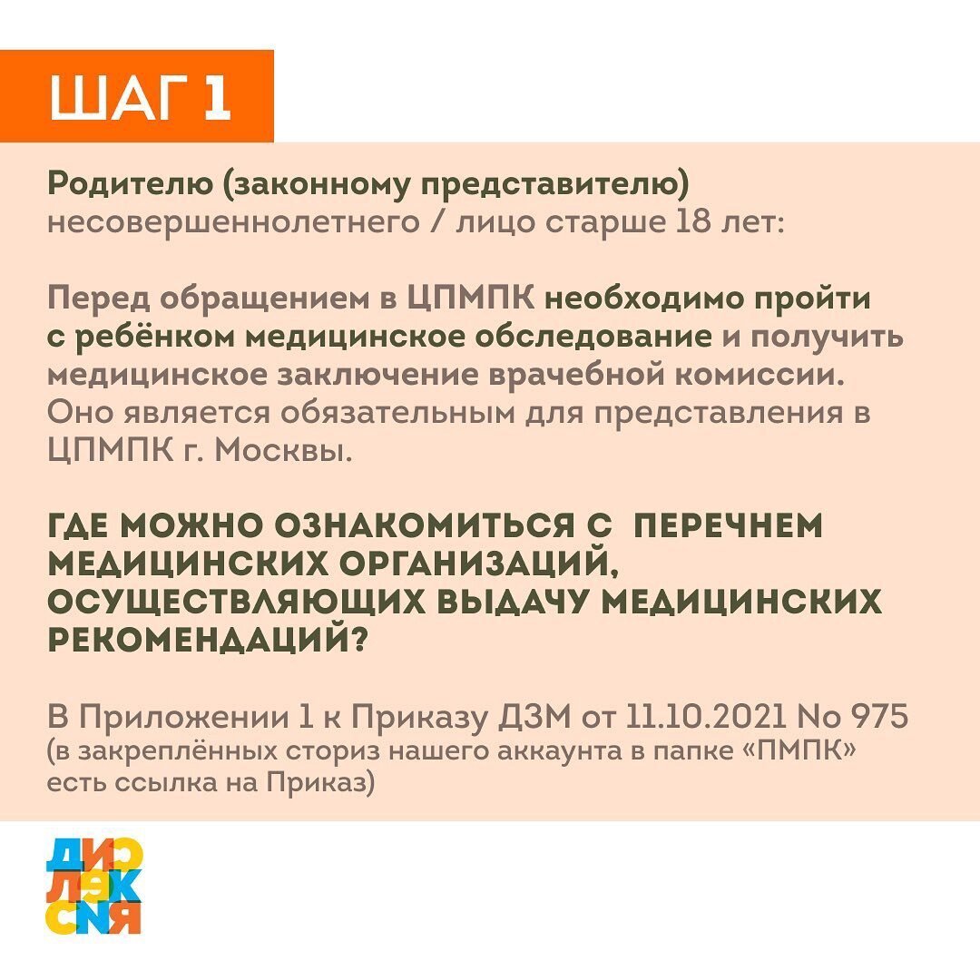 Алгоритм получения заключения ЦПМПК г. Москвы | Ассоциация родителей детей  с дислексией | Дзен