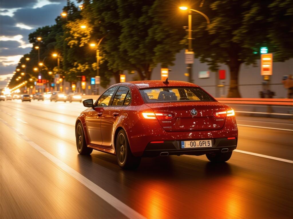 Автомобиль в ночном городе