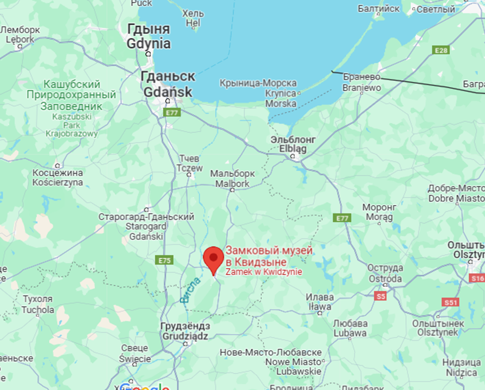 Расположение замка Мариенвердер. Google.Maps