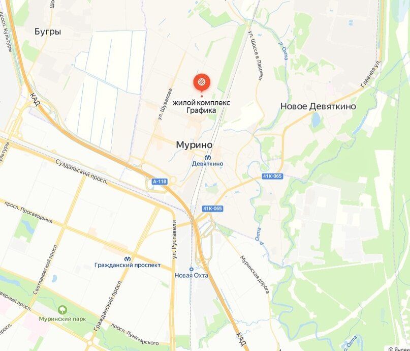 ЖК “Графика» на карте.