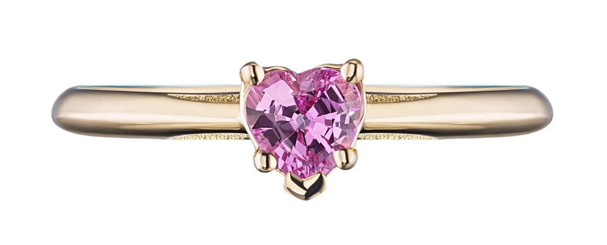 Колечко с розовым сапфиром. Самая скромная часть подборки.