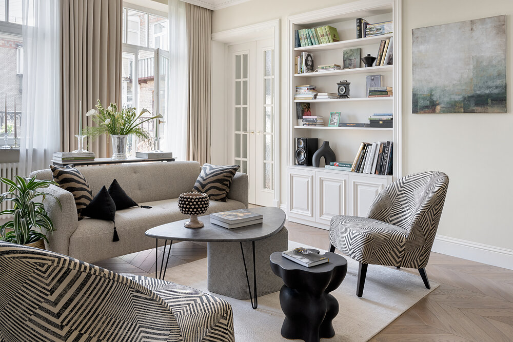 Интерьер трехкомнатной квартиры. Гостиная. Дизайнер Кристина Мясникова. Архитектор Анна Насонова