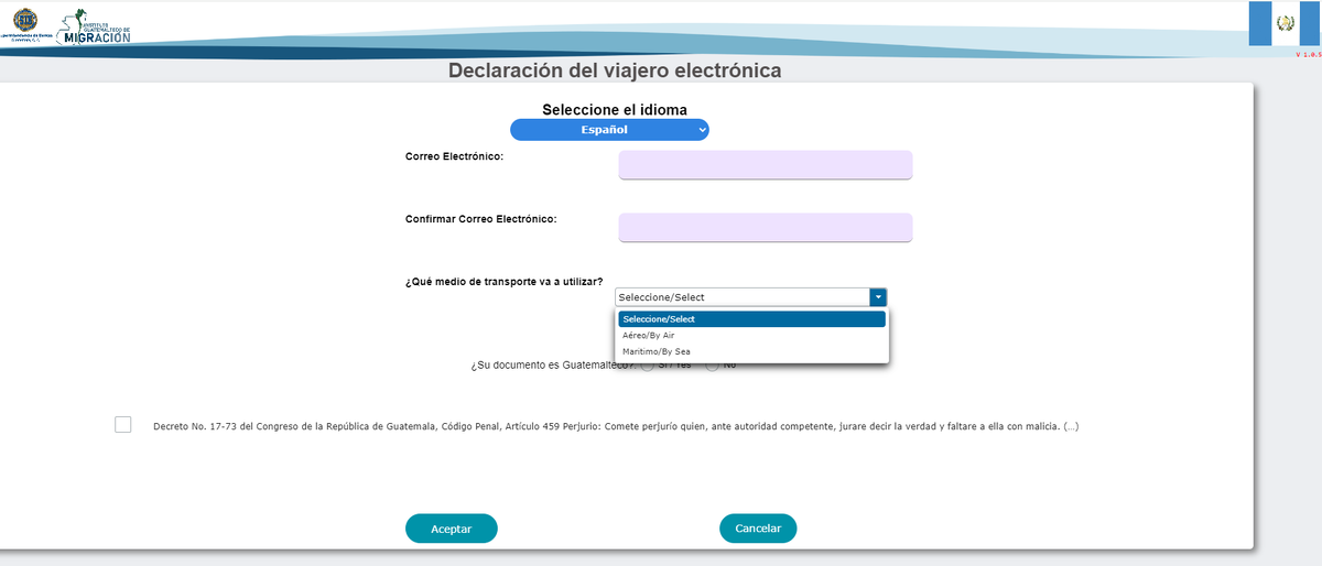 таможенная декларация для въезда в Гватемалу