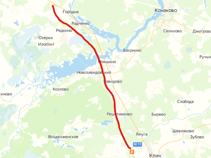 Схема обхода твери м11 на карте