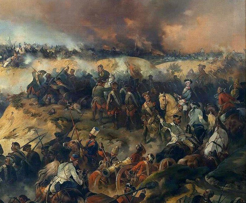 Александр Коцебу. Фрагмент картины "Кунерсдорфское сражение".