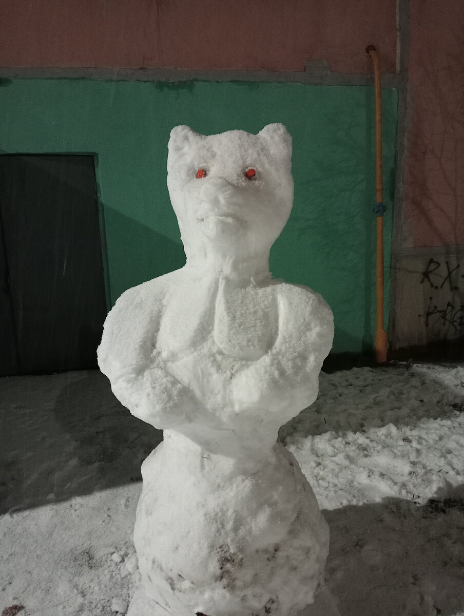 Фото моё. Снеговик во дворе)))
