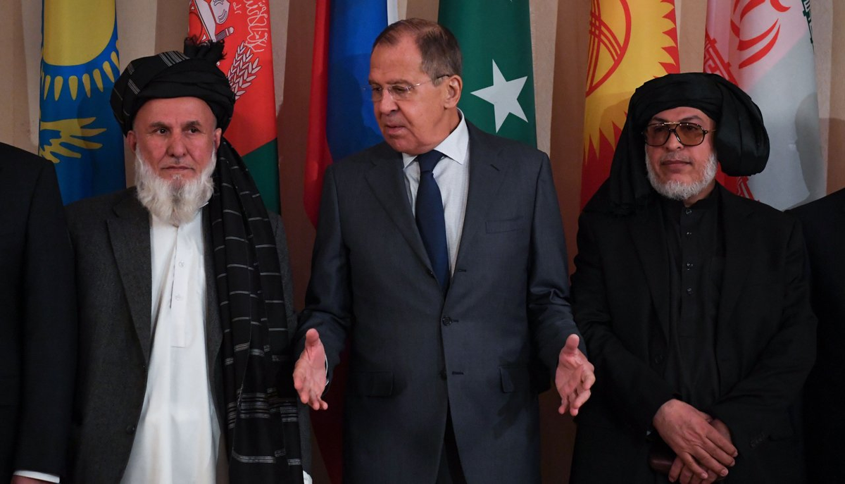 Лавров на встрече, где присутствовали лидеры Талибана**