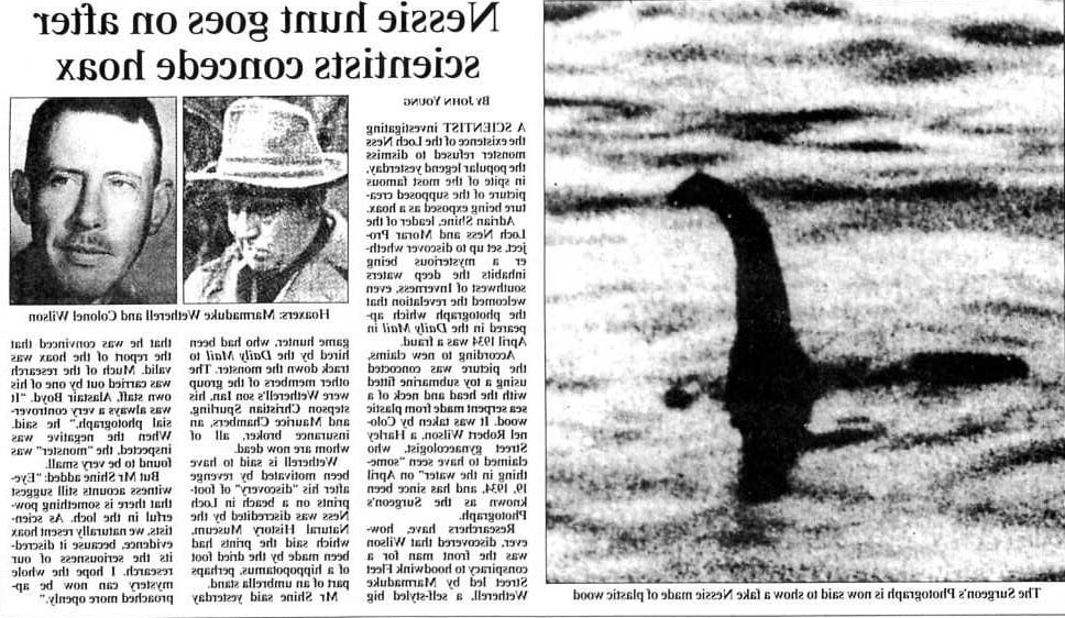 Фото газеты о Лох-Несском чудовище. Источник Интернет. 