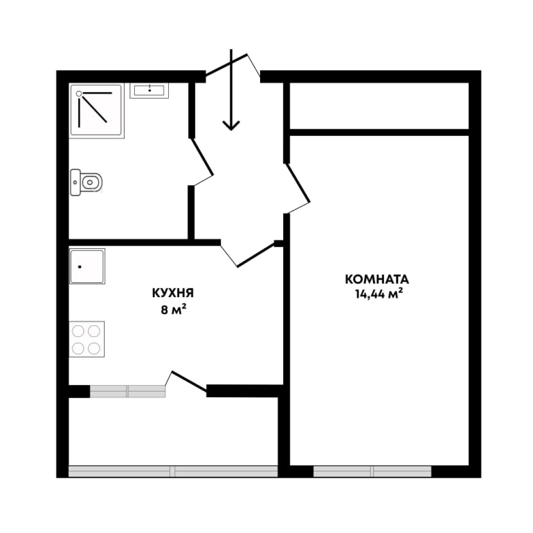 Планировка однокомнатной квартиры 