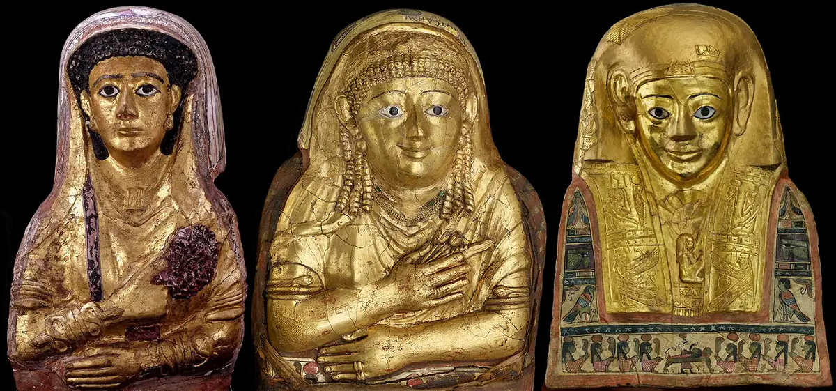 Маски мумий римского периода. Тут от Египта почти только одно золото)))