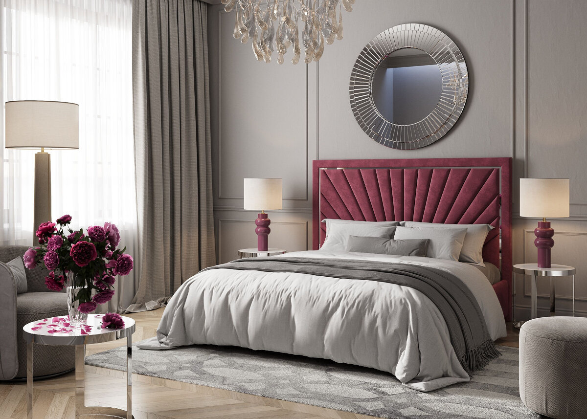 Спальня с кроватью Portofino бордовая (арт. 101)