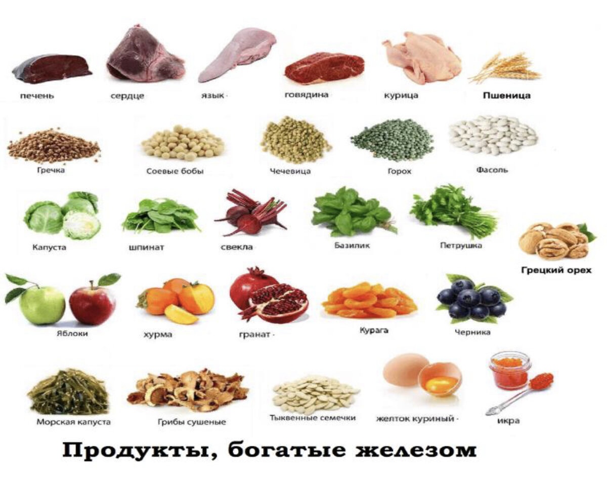 Продукты богатые железом картинки