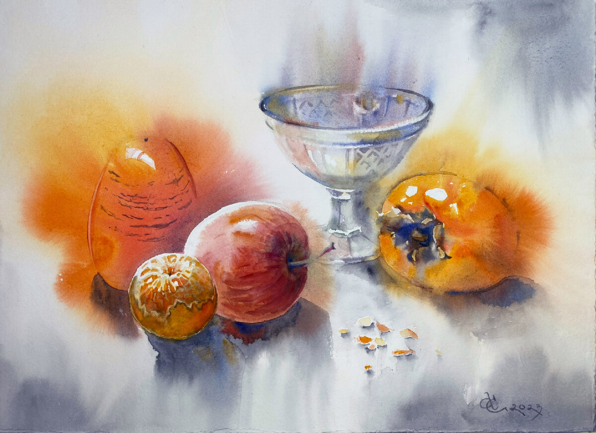 Акварельный натюрморт. 28х38см.