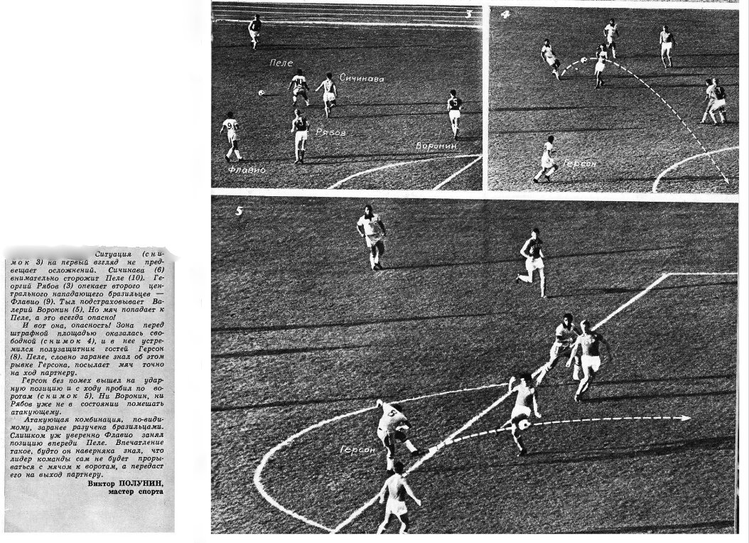 Вновь рассматривается эпизод московской встречи сборных Бразилии и СССР лета 1965 г. с участием Воронина. - "Спортивные игры". 1966. № 3 (130). С. 8. С незначительной корректировкой автора ИстАрх.
