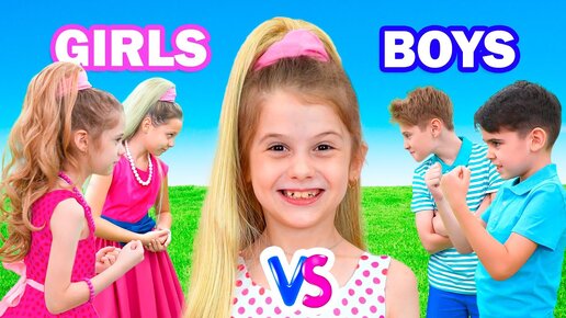 Girls vs Boys Challenge and other stories for kids