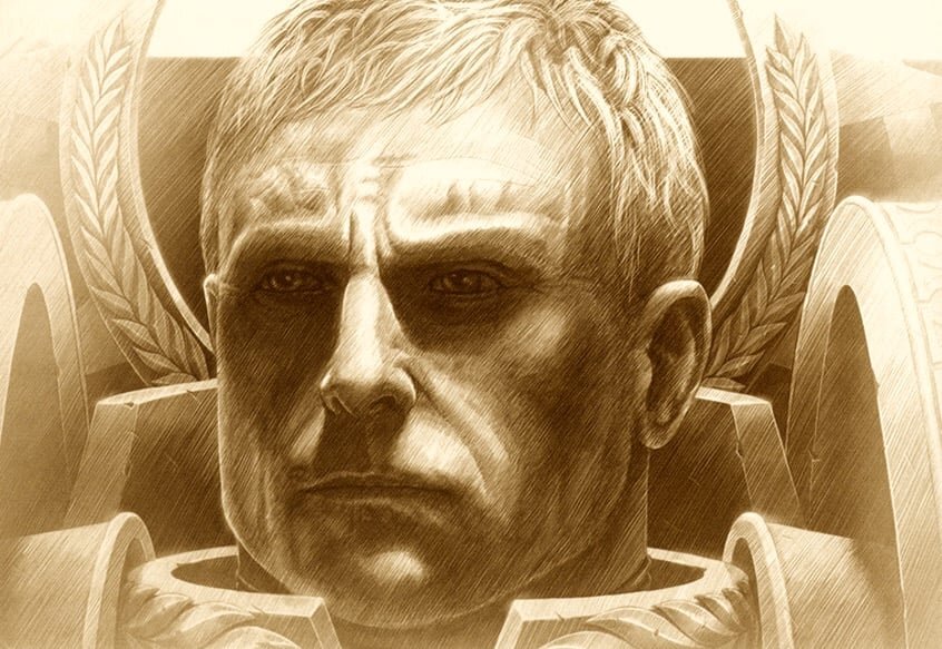 Портрет примарха ордена космического десанта "Ультрамарины" Робаута Жиллимана. 