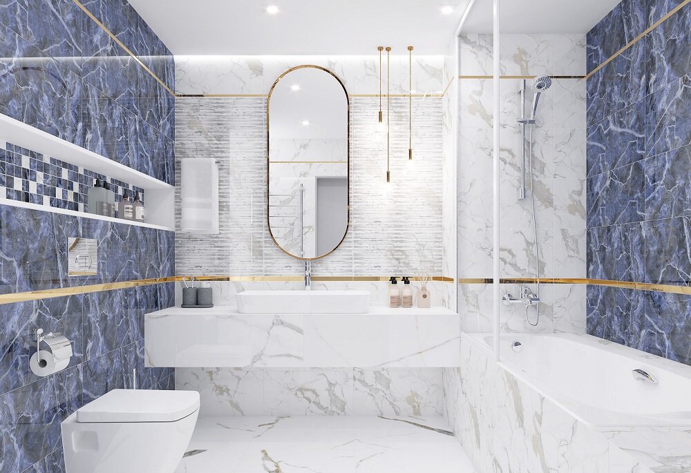 Современный итальянский интерьер ванной комнаты generative ai | Премиум Фото