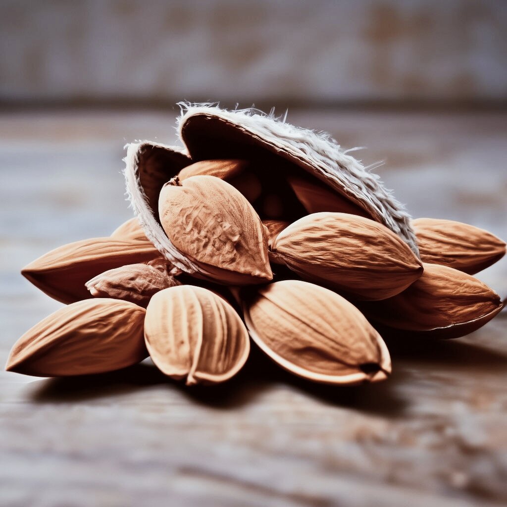 Миндаль может придать вашей коже естественное сияние. Изображение изготовлено: Шедеврум