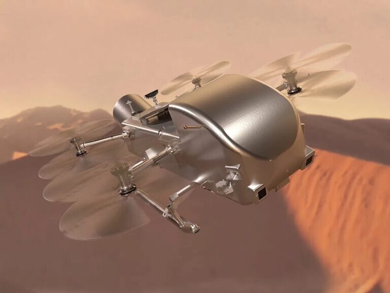    Dragonfly на Титане, взгляд художника / © NASA / Johns Hopkins APL / Steve Gribben