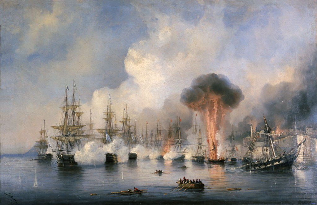 А.П. БОГОЛЮБОВ. СИНОПСКИЙ БОЙ. 1860 год. ЦВММ. Санкт-Петербург. Из открытых источников. 