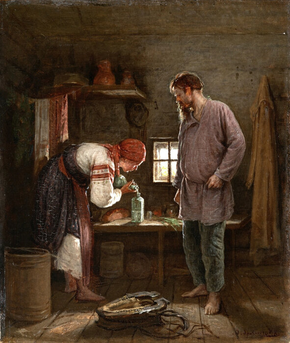 А. Архипов "Пьяница", 1883 год, Государственная Третьяковская галерея, Москва