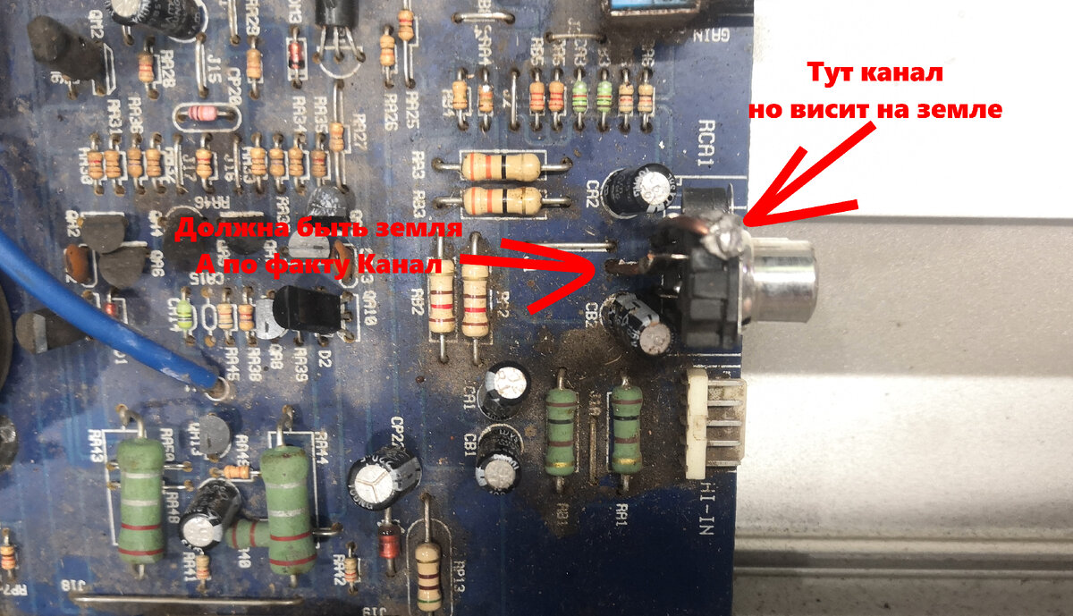 Не верно подключен RCA