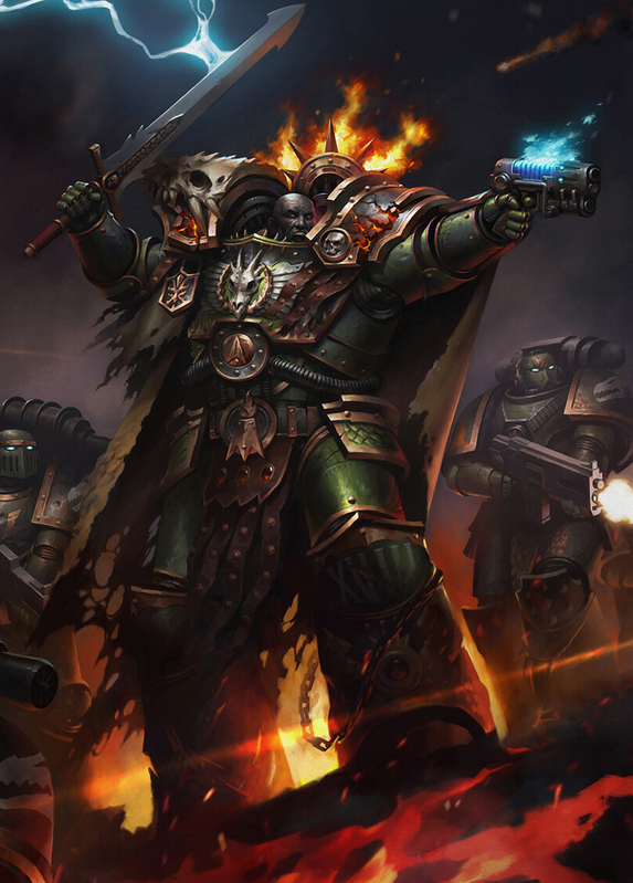 Внешность примарха Вулкана. Он имел отчётливо тёмный оттенок кожи из-за радиации, которой он подвергся на родной плане под названием Ноктюрн.