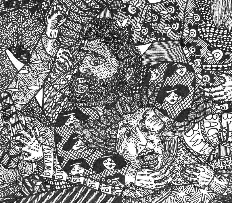 Бизе загорелый, душит Баха. На пиджаке его твидовой клетчатом отпечатана Кармен.