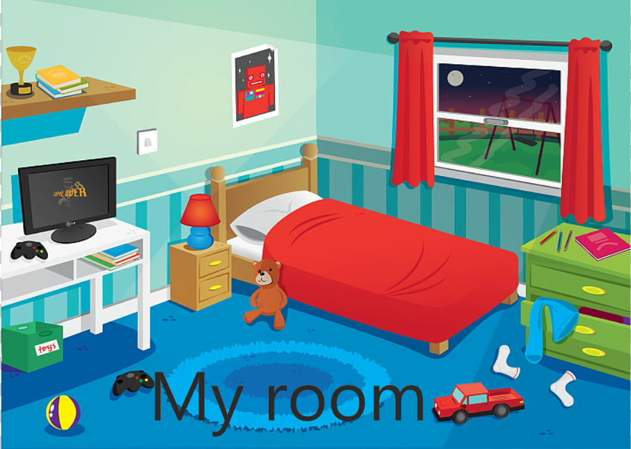 My room comfortable. Спальня мультяшная. Мультяшная комната. Мультяшные комнаты. Детская комната мультяшная.