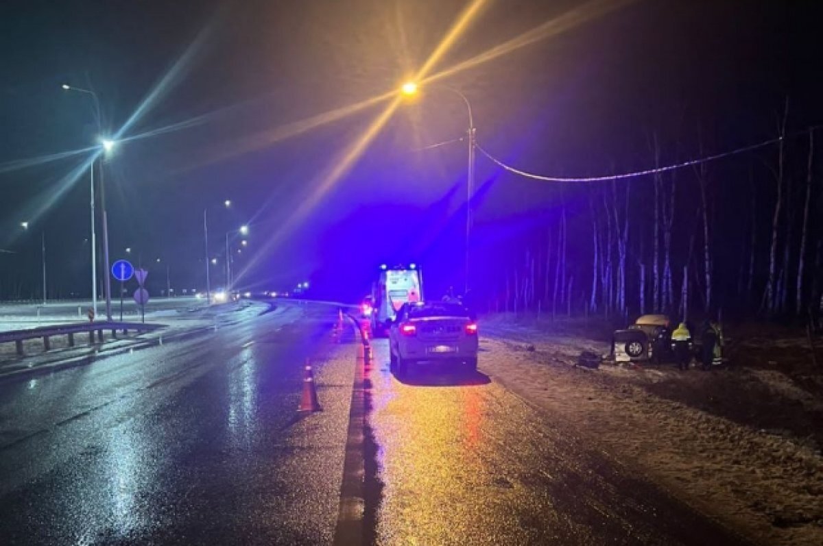    На трассе в Воронежской области автомобиль влетел в бетонный столб