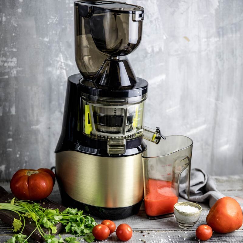 Модель соковыжималки King Mix GP-20S имеет расширенную горловину диаметром 80 мм