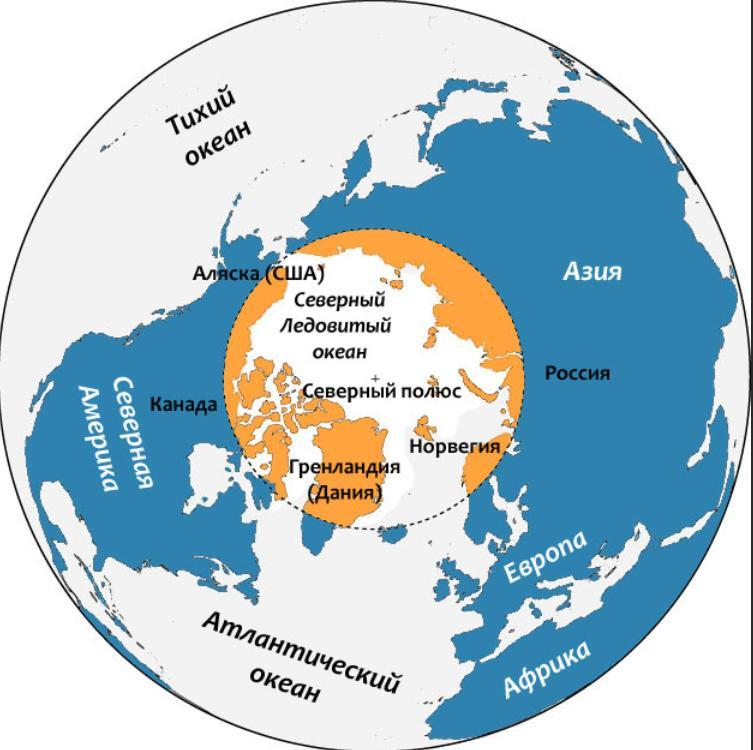 Северный Ледовитый океан географическая карта с материками. Северный полюс Арктика на карте. Арктика расположение на карте. Где находится Артика на карте.