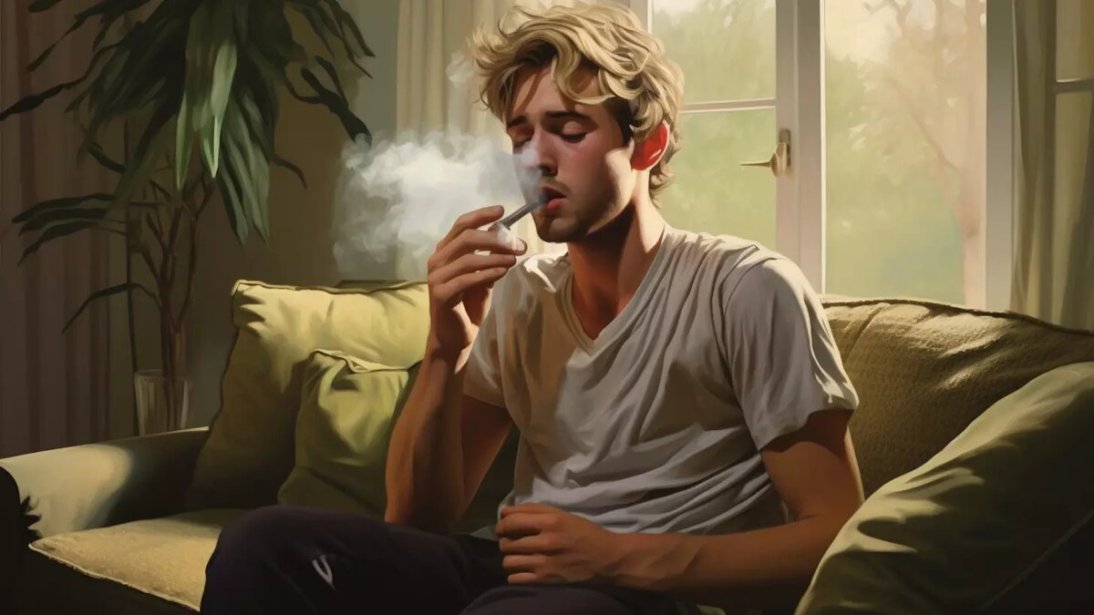 Чаще всего симптомы рака легких обнаруживаются у курящих, злоупотребляющих алкоголем людей. Фото: Midjourney