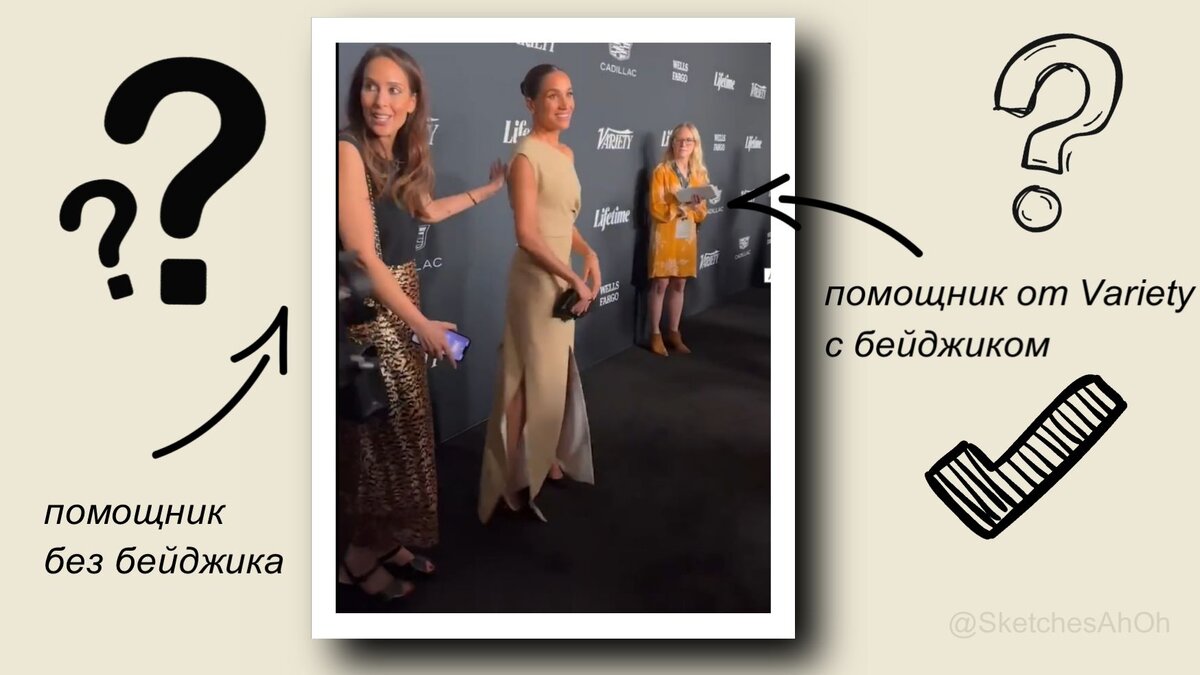 Коллаж автора: Меган Маркл и разные помощники на мероприятии Variety "Сила женщин".