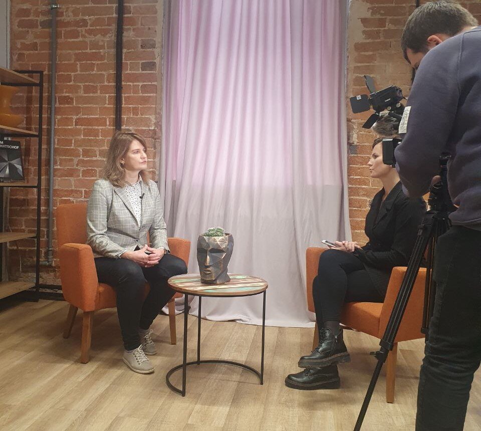 Наталья Касперская на интервью с журналистами 