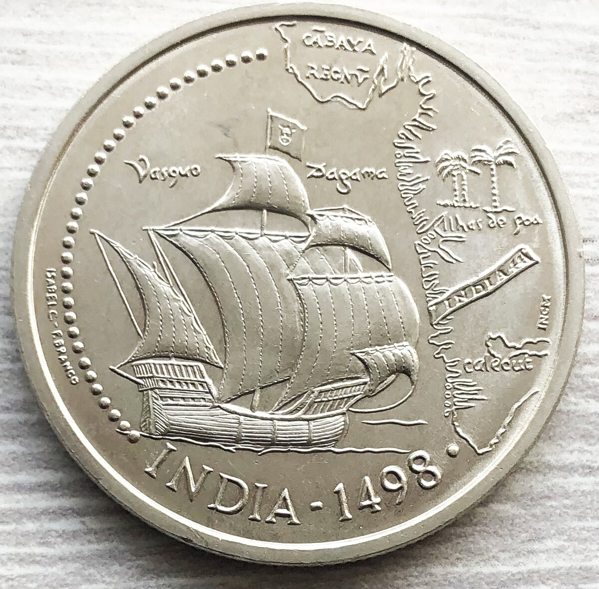 Португалия 200 эскудо 1998   500 лет открытия второго пути в Индию. Фото автора. 