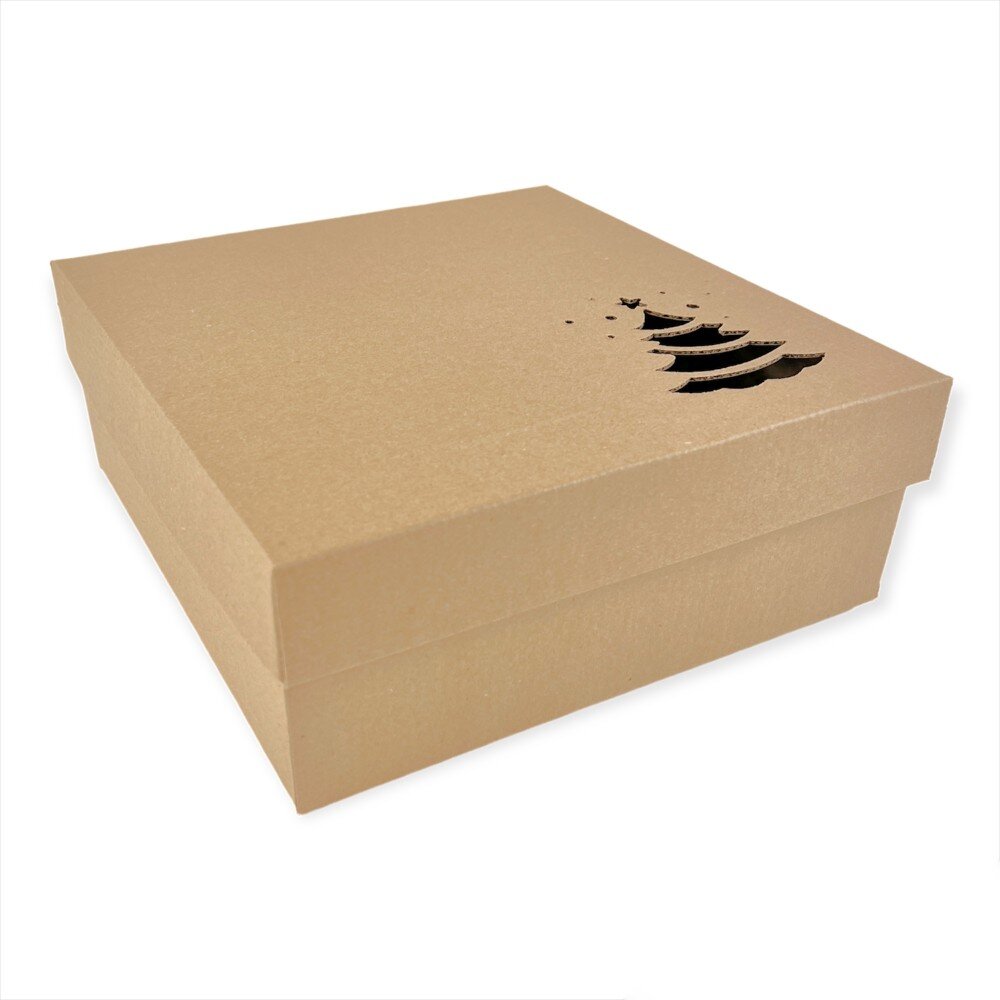 Коробка для подарочного набора с праздничной вырубкой.