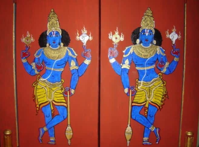 Джая и Виджая - привратники обители Вишну. Изображение: vedicfeed.com