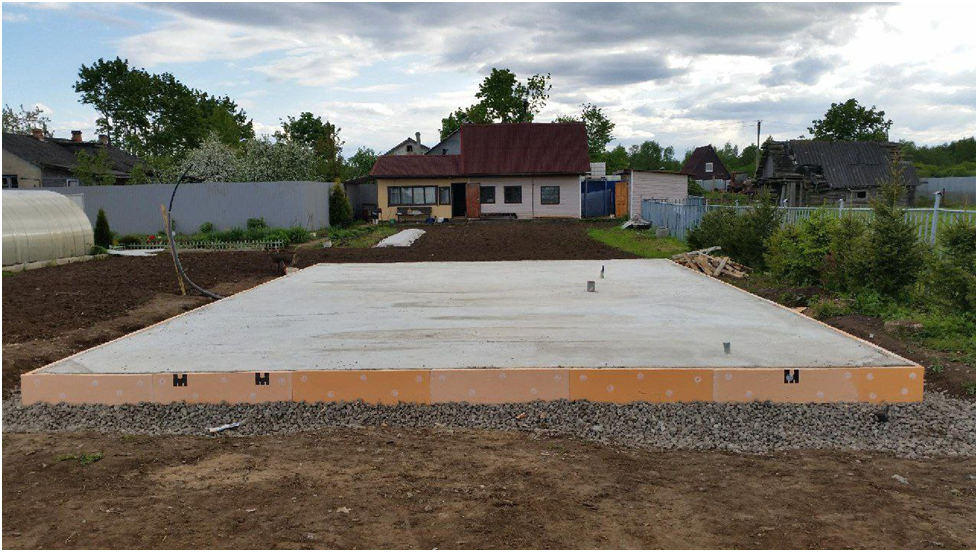 фото 2. Плитный фундамент