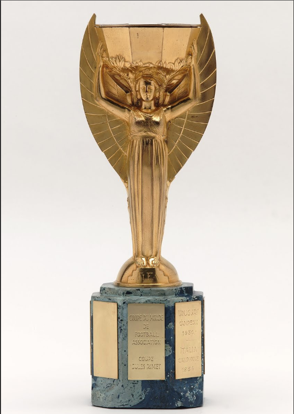 First world cup. Кубок Жюля Риме 1930. Золотая богиня Кубок Жюля Риме. FIFA World Cup Trophy 1930.