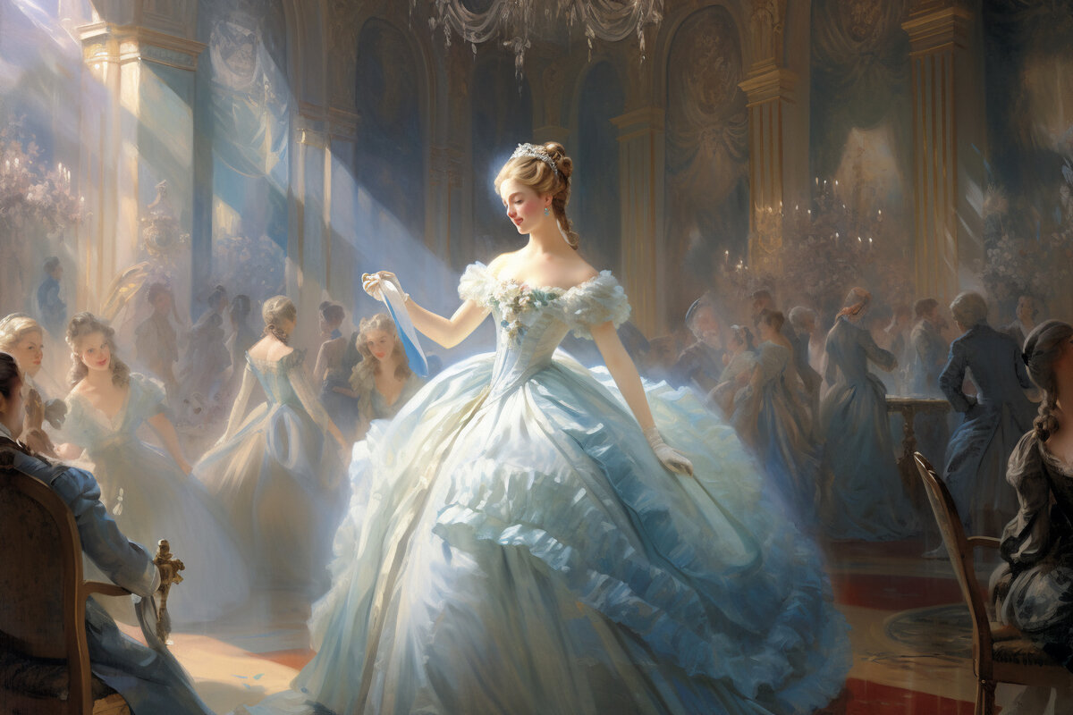 Считается, что Жанна-Антуанетта «случайно» обронила свой платок перед королём Людовиком XV, а затем кокетливо сбежала. Иллюстрация Эпос Клио, CC BY 4.0