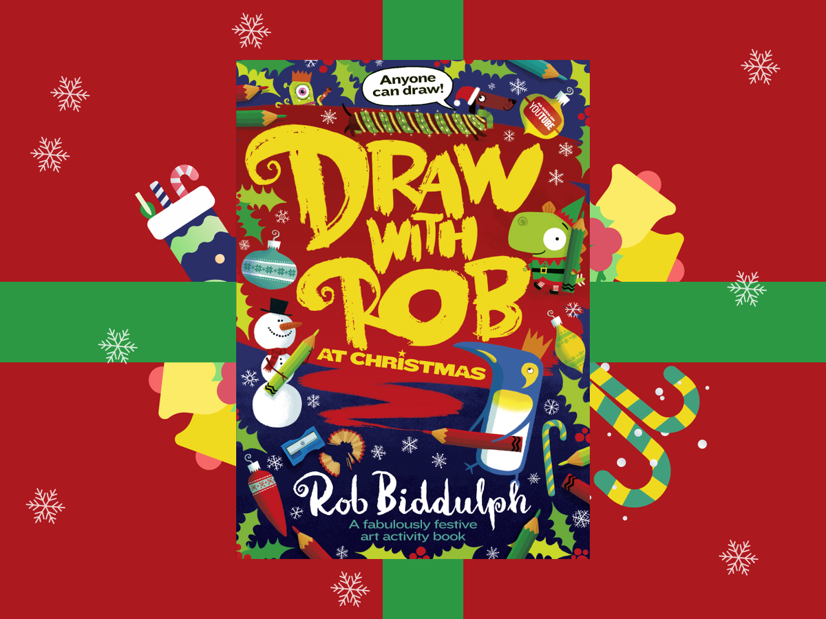 Обложка книжки "Draw with Rob at Christmas"