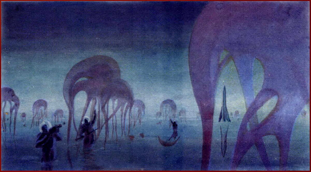 "На Венере". Картина художника Андрея Соколова, репродукция 1960г.