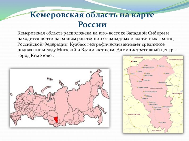 Карта россии город кемерово