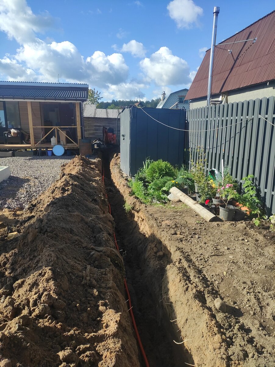 Траншея под электрический кабель 🔌