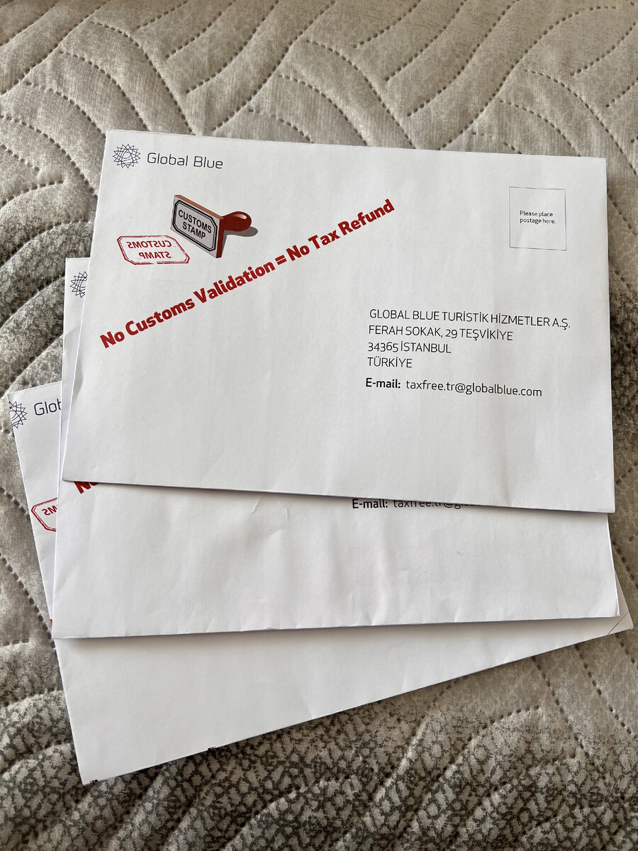 Конверты Tax Free в Турции