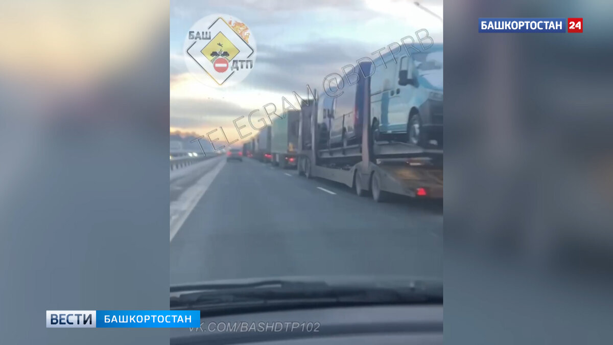    В МЧС Башкирии назвали причину большого затора на трассе М-5
