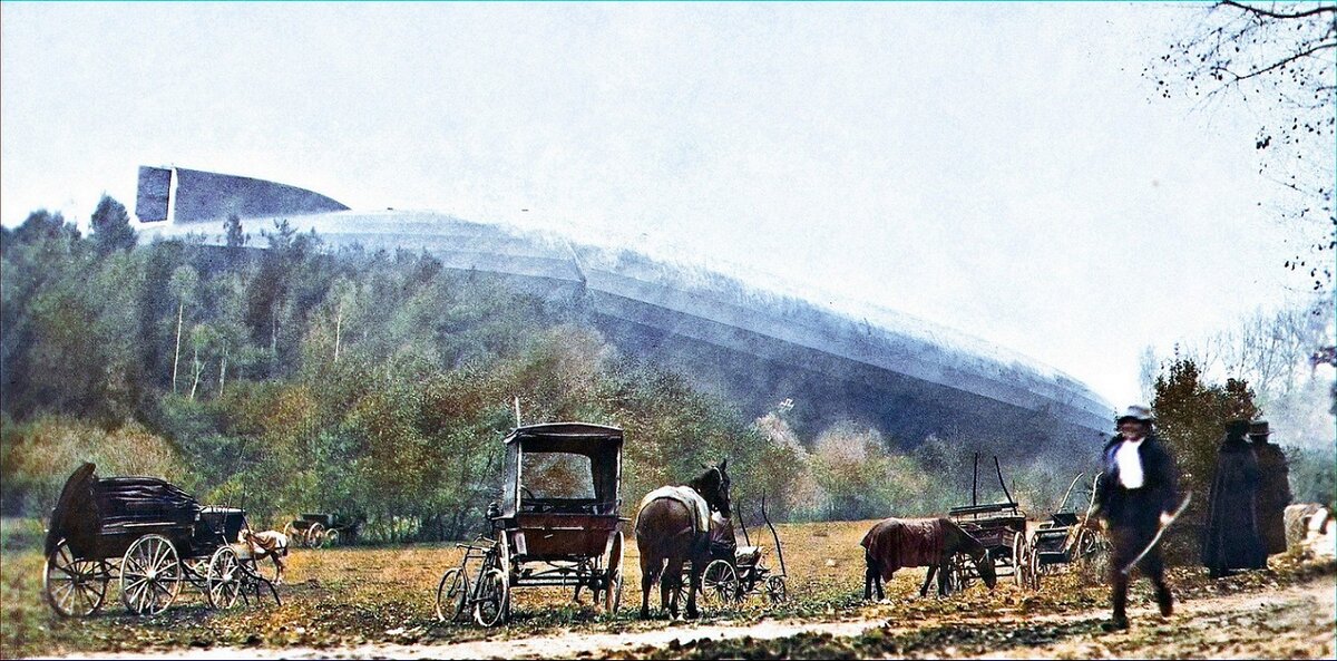 Аварийная посадка немецкого военного дирижабля Zeppelin L49 в лесу города Бурбон-Ле-Бэн. Франция, 20 октября 1917 года.